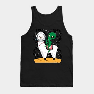 Llama Alien - Funny Animal Pun Joke Lover Spacecraft Lover Tank Top